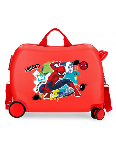 MALETA INF.ABS 4R.(2 MULTI) SPIDERMAN URBAN ROJO